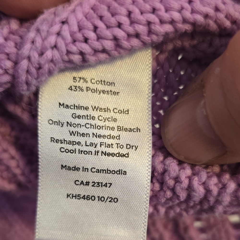 Talbots Lilac Cable Knit Sweater - Picture 3 of 6